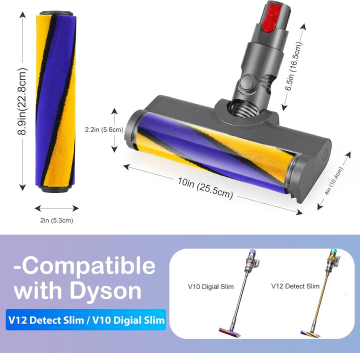 LED Bodendüse Bürste für Dyson V12 Detect Slim, Ersatzbürste Zubehör mit LED-Licht, Elektrischer Sof
