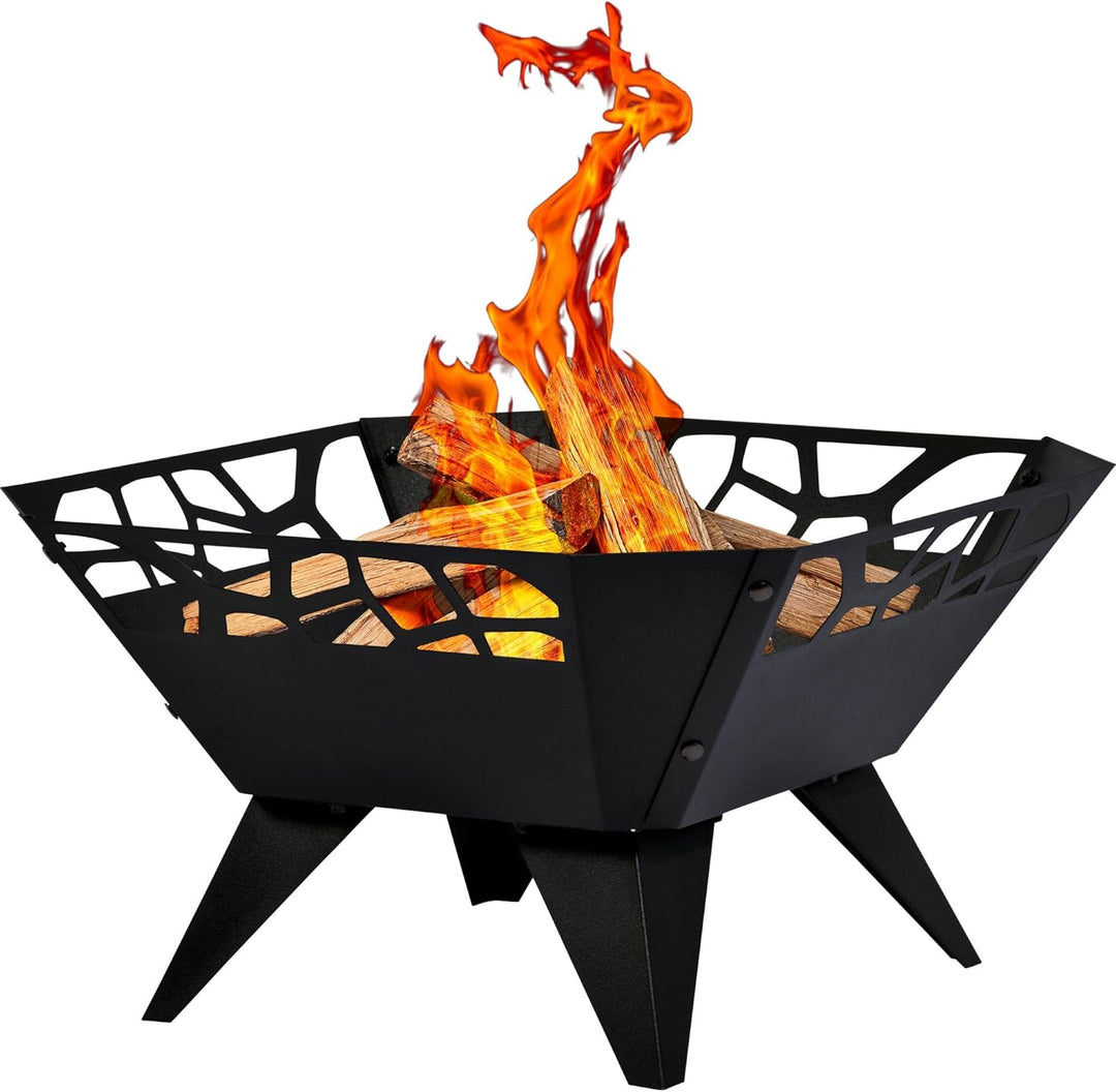 dobar® 35416 Feuerschale Viereckig | Feuerstelle Bausatz aus Stahlblech | Gartenfeuer für Terrasse/B