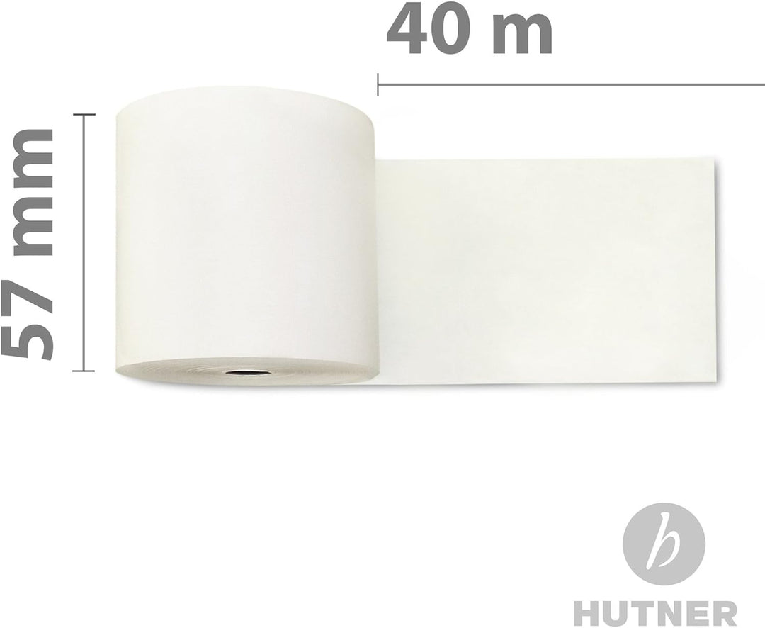 50 Stk. Thermorollen | 57x40x12 mm Ø58mm | Länge: 40 m | BPA frei | für EC Cash Geräte | Thermopapie