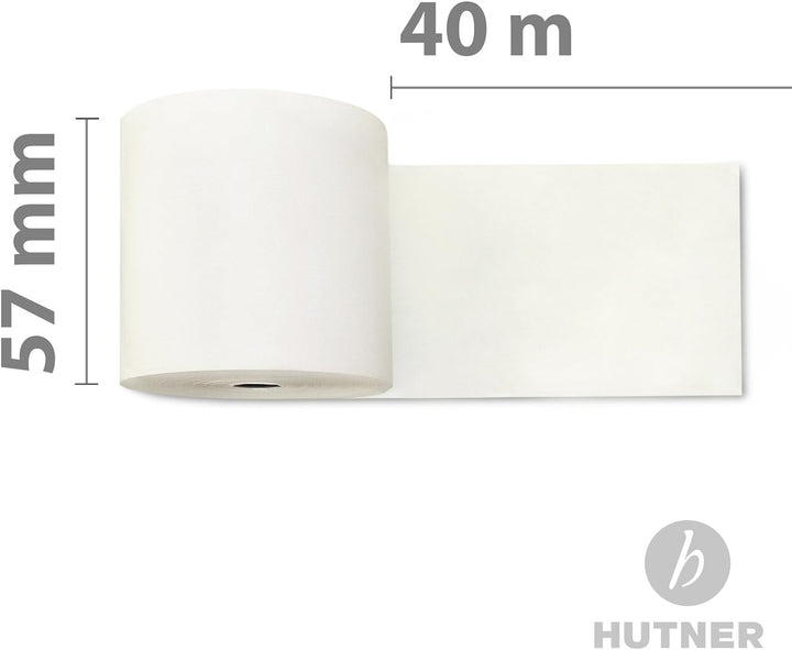 50 Stk. Thermorollen | 57x40x12 mm Ø58mm | Länge: 40 m | BPA frei | für EC Cash Geräte | Thermopapie