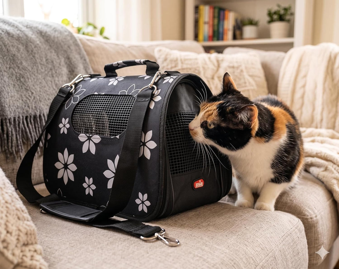 ZOLUX Transporttasche für Hund und Katze Nomad Flower M - stilvolles Design