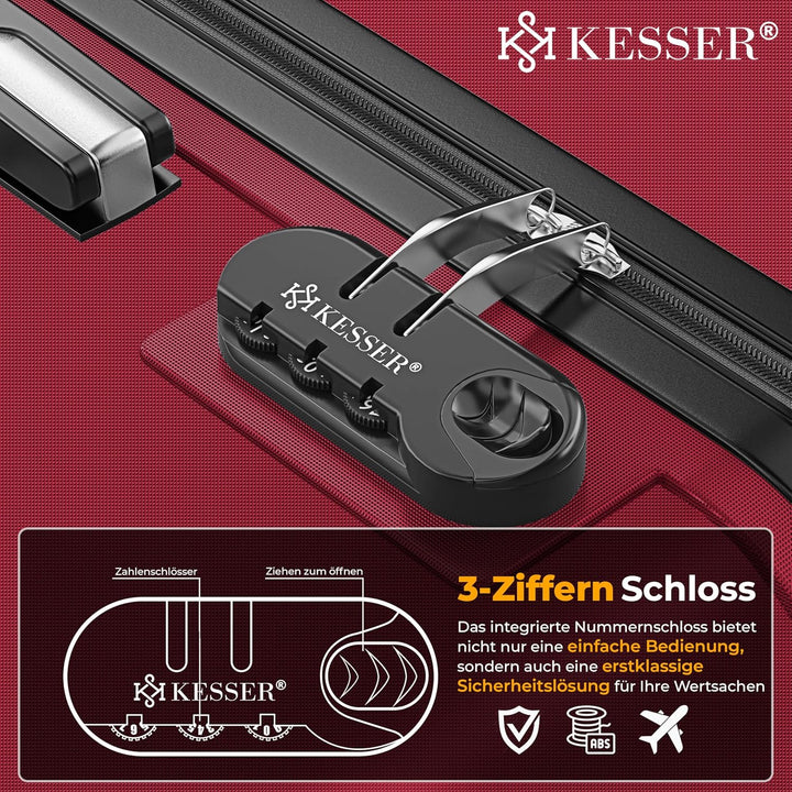KESSER® 3tlg. Hartschalenkofferset Hard Shell Basic Hartschalenkoffer Trolley Koffer Reisekoffer Rei