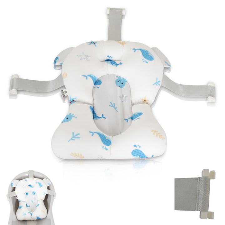 Moni Baby-Badekissen Sea Stars HA-B48, Badeauflage, Kunststoff Clips, ab Geburt blau, blau