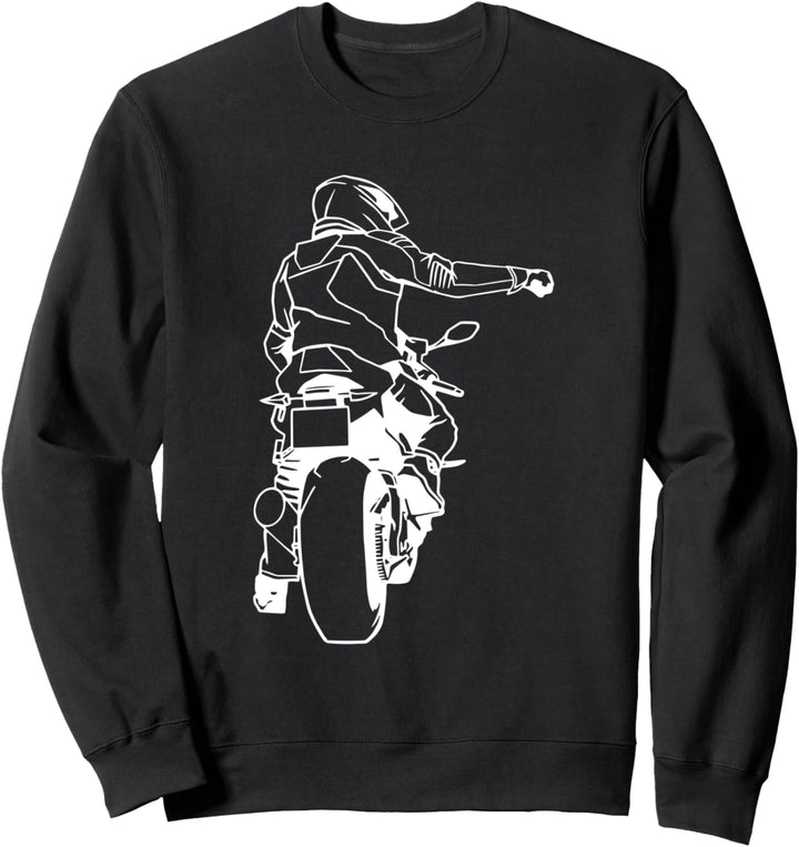 Motorrad Motorradfahrer Gruss schwarz weiss Bike Hobby Sweatshirt