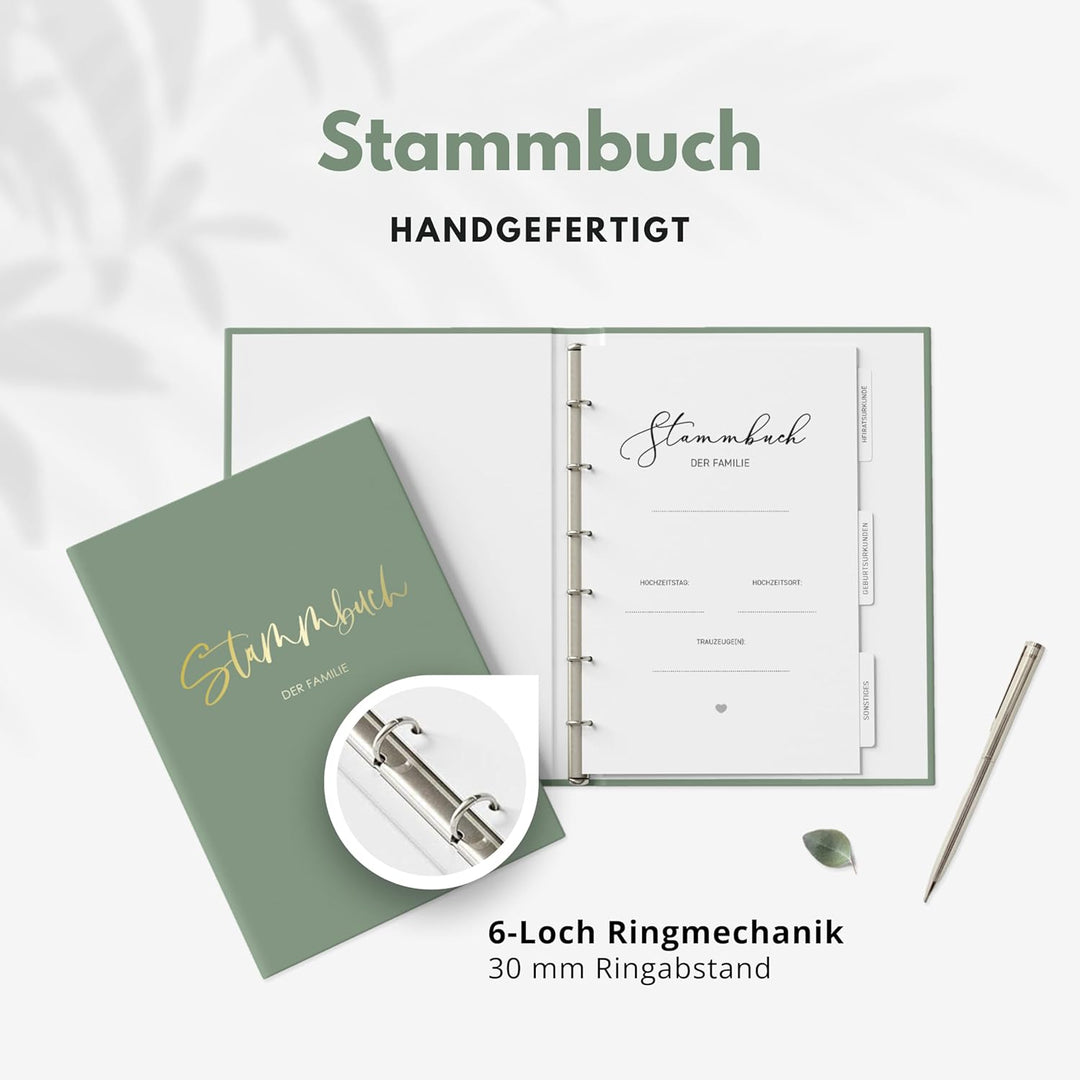 Stammbuch zur Hochzeit Standesamt - Stammbuch der Familie - Familienstammbuch inkl. 5 Seiten mit Reg
