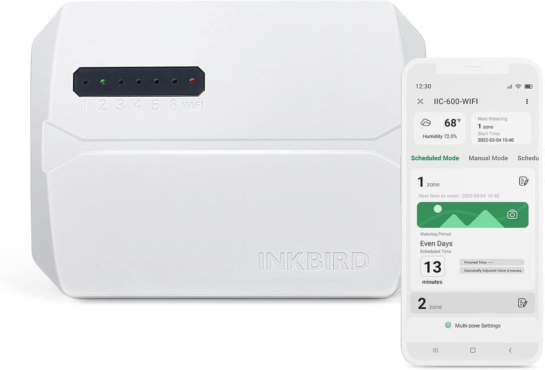 Inkbird IIC-600-WIFI bewässerungscomputer,WiFi Sprinkler/Bewässerungssystem Timer/Controller, 6 Zone