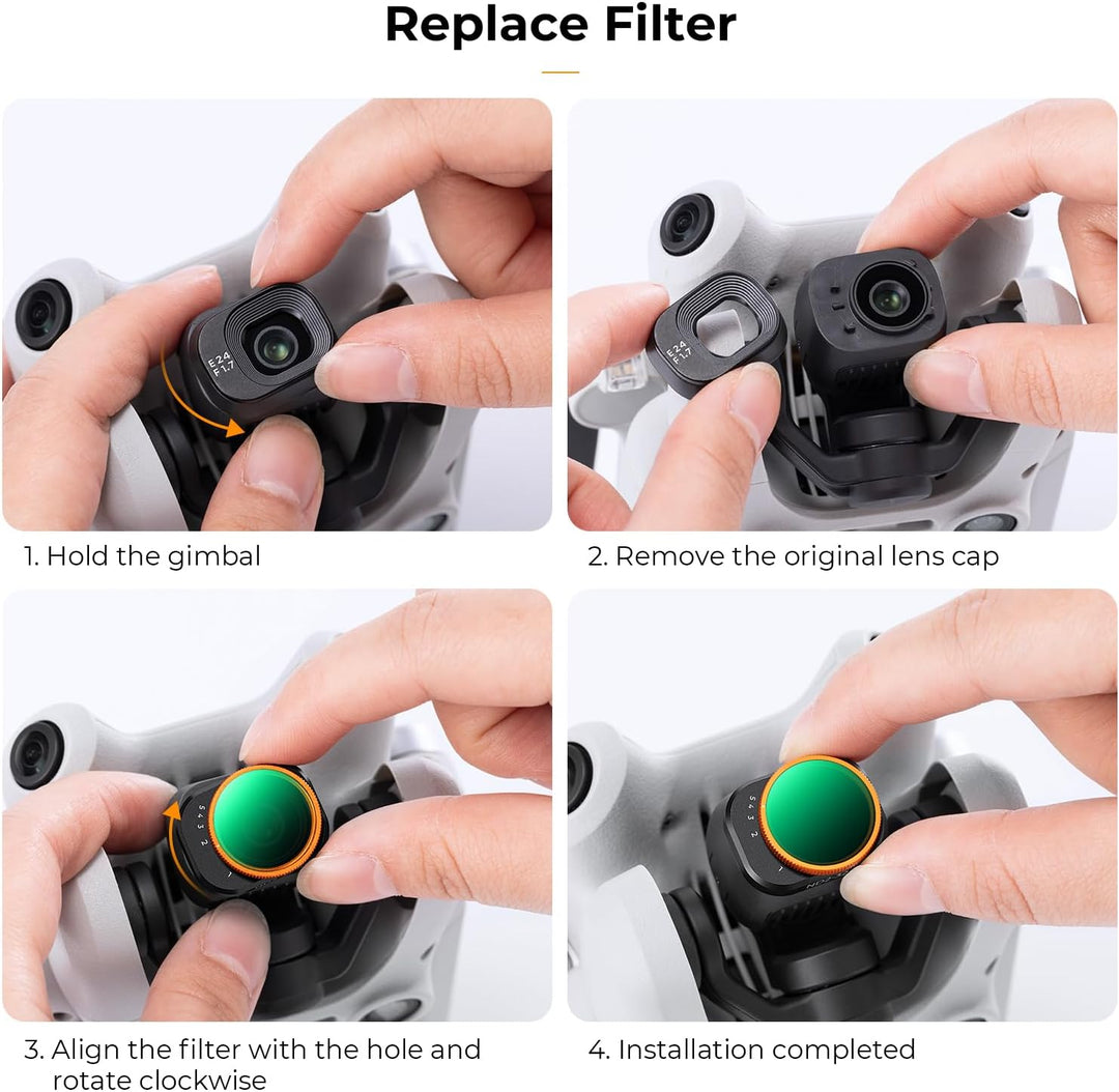 K&F Concept Mini 4 Pro Variable ND Filter ND2-ND32,1-5 Stufen Variable Filter kompatibel mit DJI Min