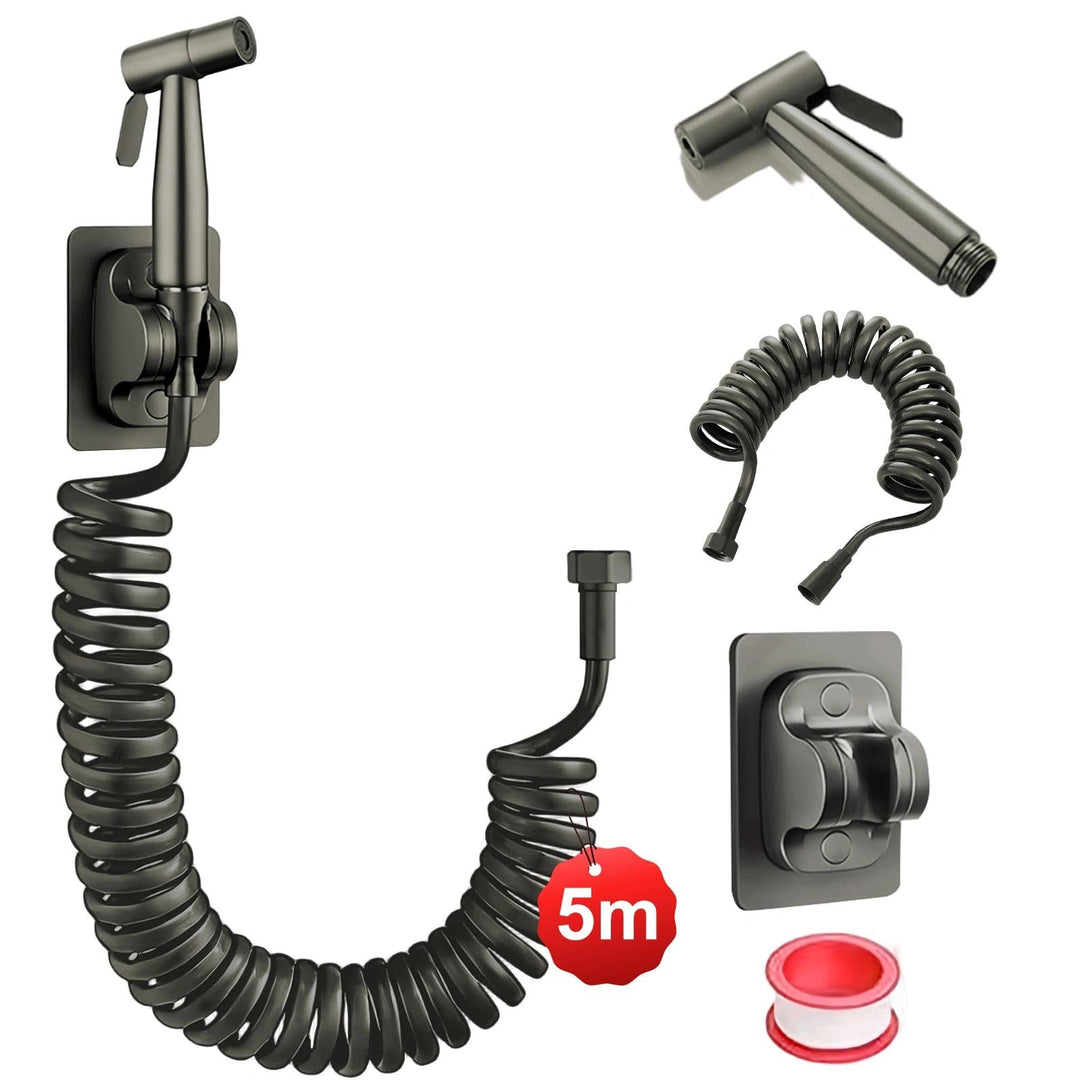 DEANKEJI 5 Meter PE Handbrause für Bidet-Toilette-Set, Dunkelgrau Bidet-Sprüher für Toilette, Hand-B