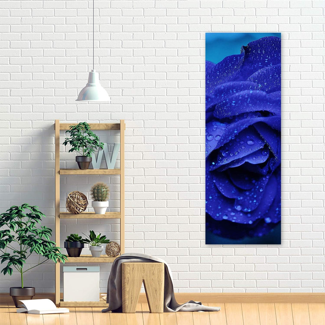 Feeby Bild auf Leinwand Natur Kunstdruck modern Rose Blau 30x90 cm Leinwandbild 30x90 cm Blau_a, Lei