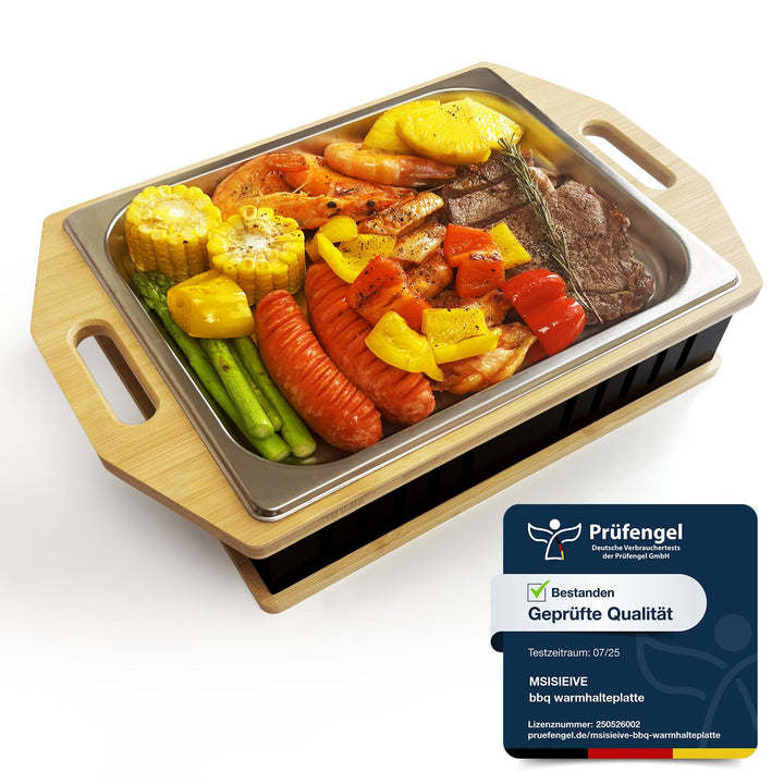 BBQ Warmhalteplatte Teelicht,Warmhalteplatte Grillgut Teelicht,Grill Warmhalteplatte,Fleischwarmhalt