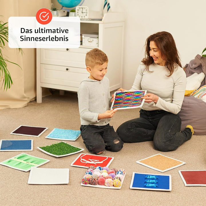 Sensorik Matten für Kinder - Fühlmemory | Taktile Scheiben Fühlspiel |Taktiles Memory Sinnesmatten a