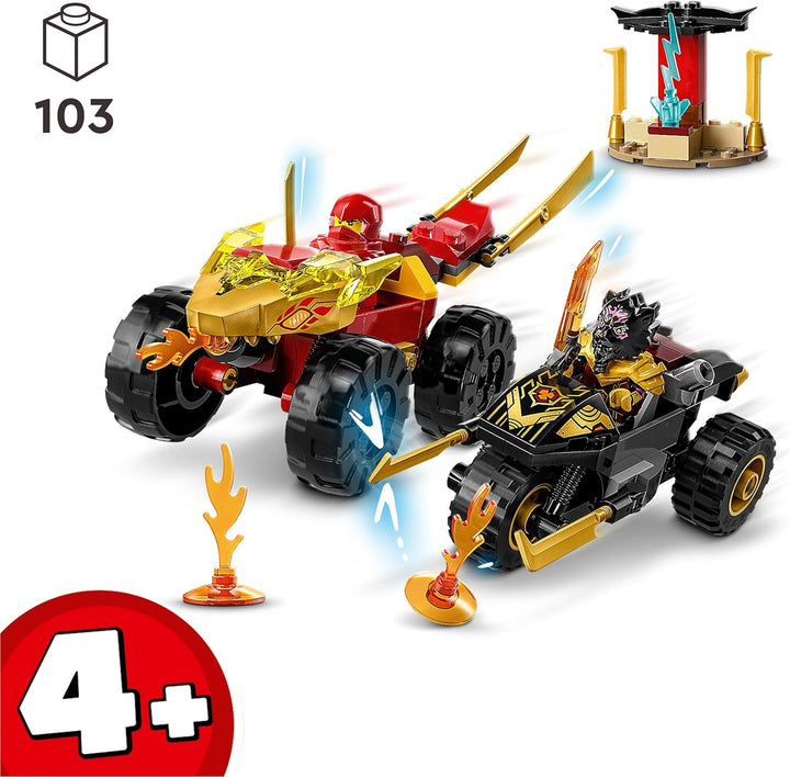 LEGO NINJAGO Verfolgungsjagd Set mit Kais Flitzer und Ras&