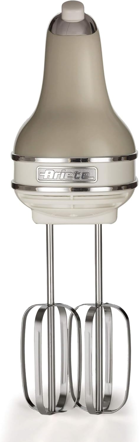 Ariete 1548 Handmixer Vintage, 450 W, 5 Geschwindigkeiten, Turbo-Funktion, 2 Schneebesen, Beige
