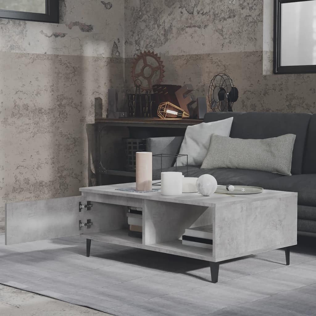 WIFESE Couchtisch mit Offenes Fach 90x60x35 cm Beistelltisch Holz Modernes Design Wohnzimmertisch Kl