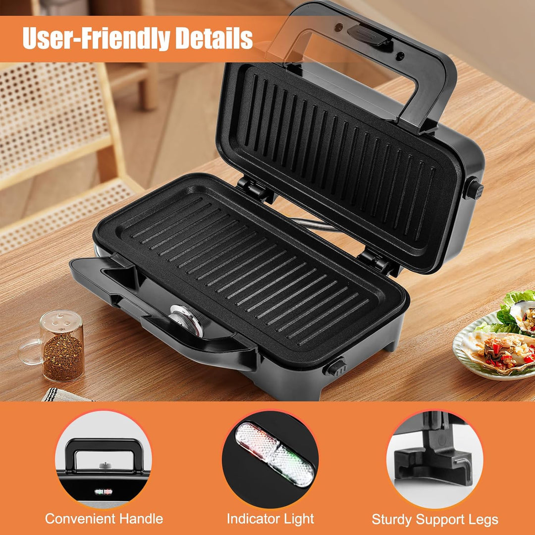 SOARS Sandwichmaker 3-in-1, 1200 W, elektrische Panini-Maschine mit 5 einstellbaren Temperaturen, do