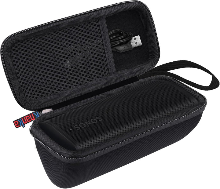 Khanka Hart Tasche für Sonos Roam 2/Roam/Roam SL WLAN WiFi Bluetooth Speaker Lautsprecher, Nut Tasch