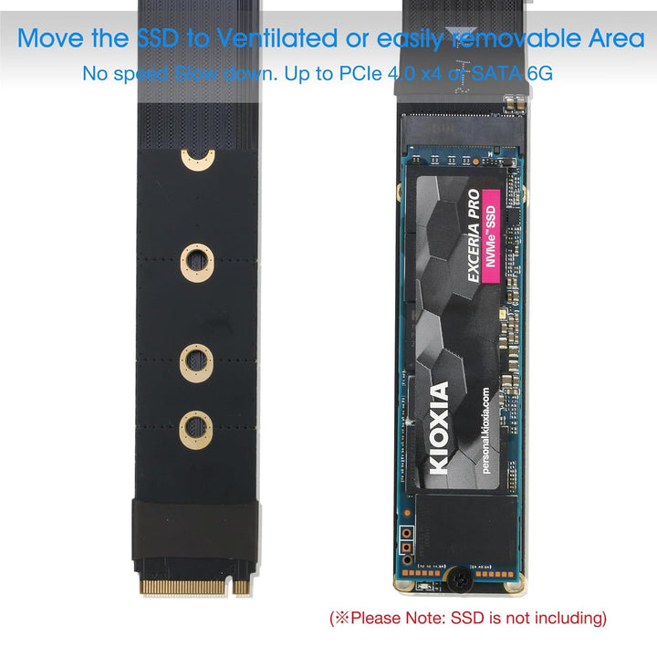 RIITOP M.2 NVMe Verlängerungskabel, NVMe-Verlängerer für M-Key und B+M-Key SSDs in den Grössen 2280/