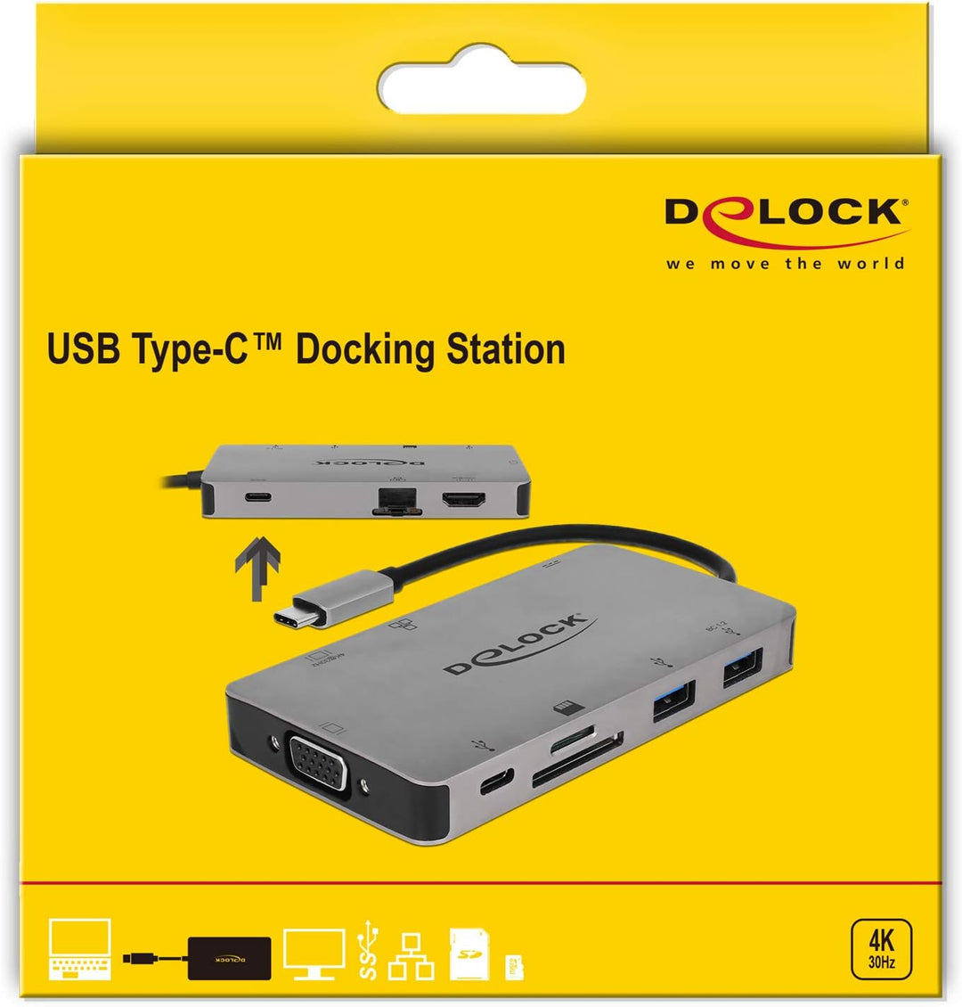 Delock USB C HUB/Thunderbolt 3 Adapter / 9 in 1 Dockingstation mit HDMI 4K / VGA/USB 3.1 mit PD 3.0