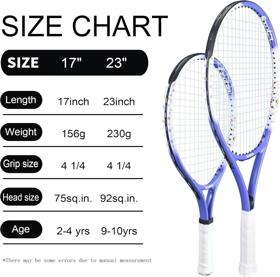 Senston Tennisschläger 17/23 Zoll Tennis Racket für Jugendliche– Leicht, Langlebig, Einfach zu greif