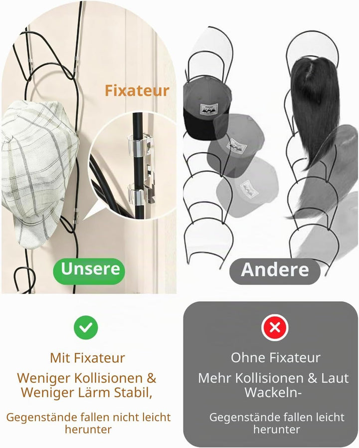 LINFIDITE Cap Halter Tür Hut Racks, Baseball Cap Halterung Schrank hängende Einstellbare Huthalter,f