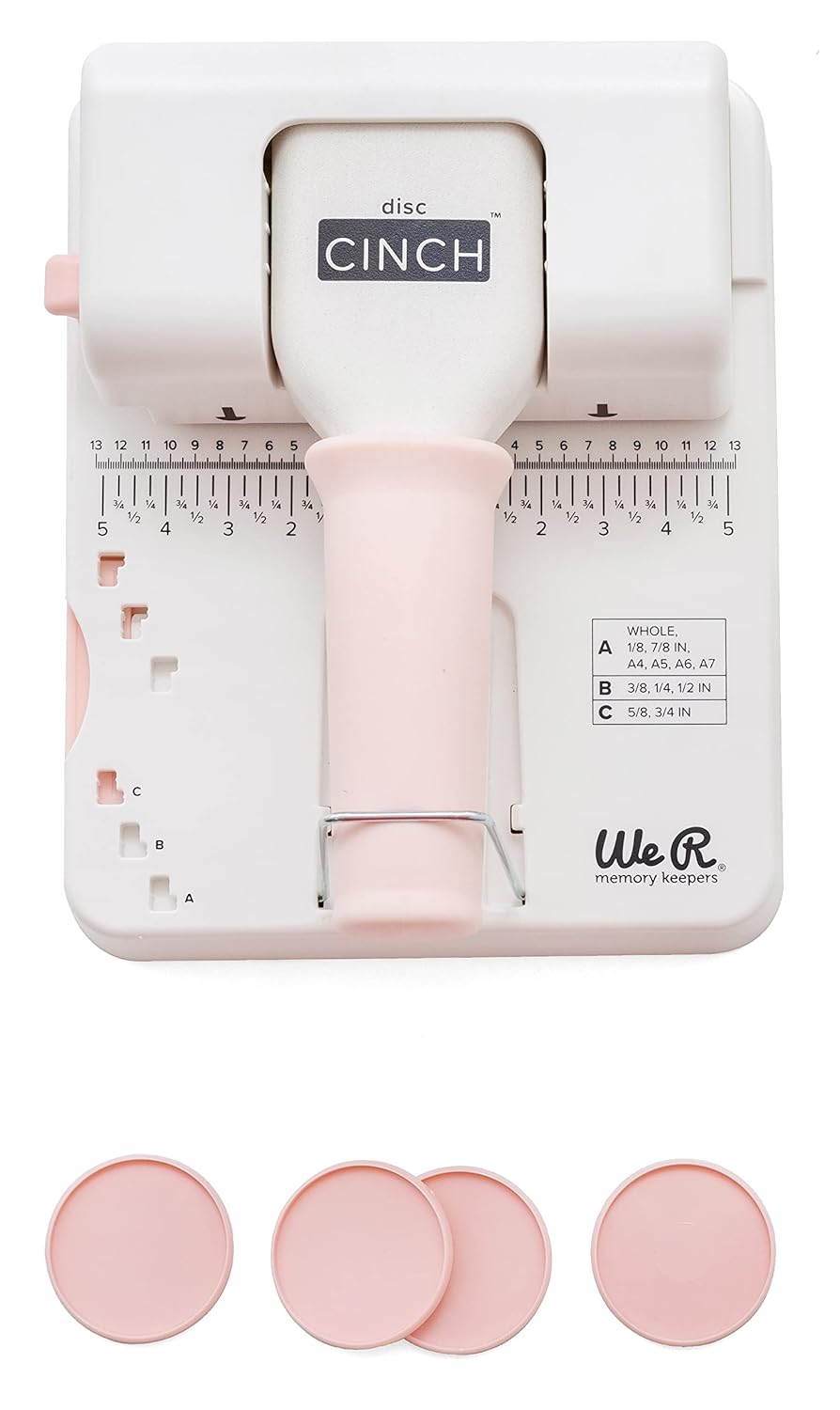 We R Memory Keepers 661310 Mini Cinch Bindegerät, White & Pink