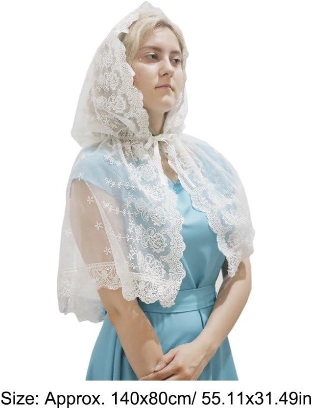 Katholische Spitze Mantilla Kathedrale Kopfbedeckung Kirche Kapelle Schleier Bestickt Schal Schal Fü