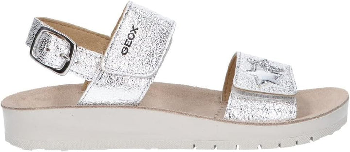 Geox Mädchen J Costarei Gi Sandals 37 EU Silber, 37 EU Silber
