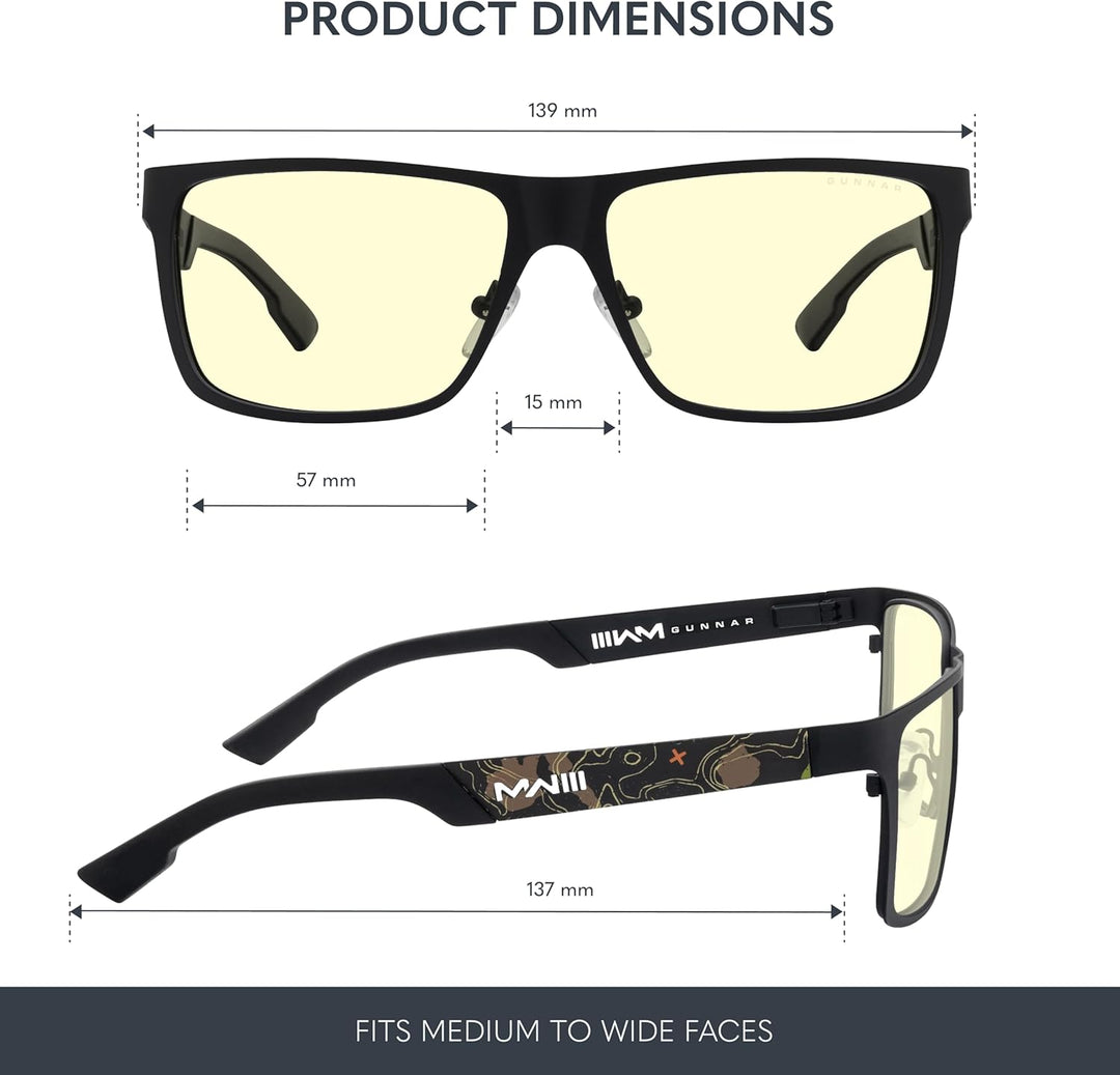 Gunnar Brille gegen blaues Licht – UAV Edition Call Of Duty | Farbe: Onyx Topo | Farbtöne: Amber (65