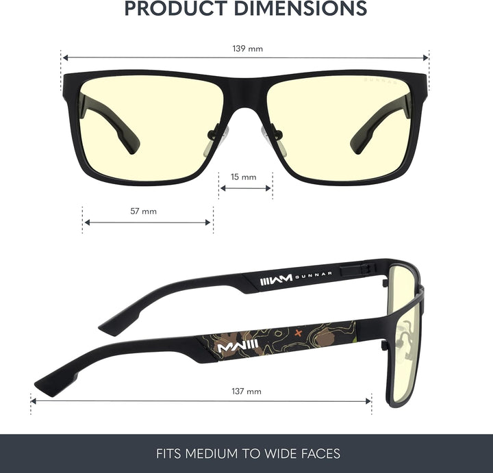 Gunnar Brille gegen blaues Licht – UAV Edition Call Of Duty | Farbe: Onyx Topo | Farbtöne: Amber (65