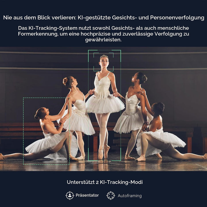 TONGVEO 4K NDI PTZ Kamera mit KI-Auto-Tracking 20-Fach optischem Zoom HDMI IP Live-Streaming SDI USB