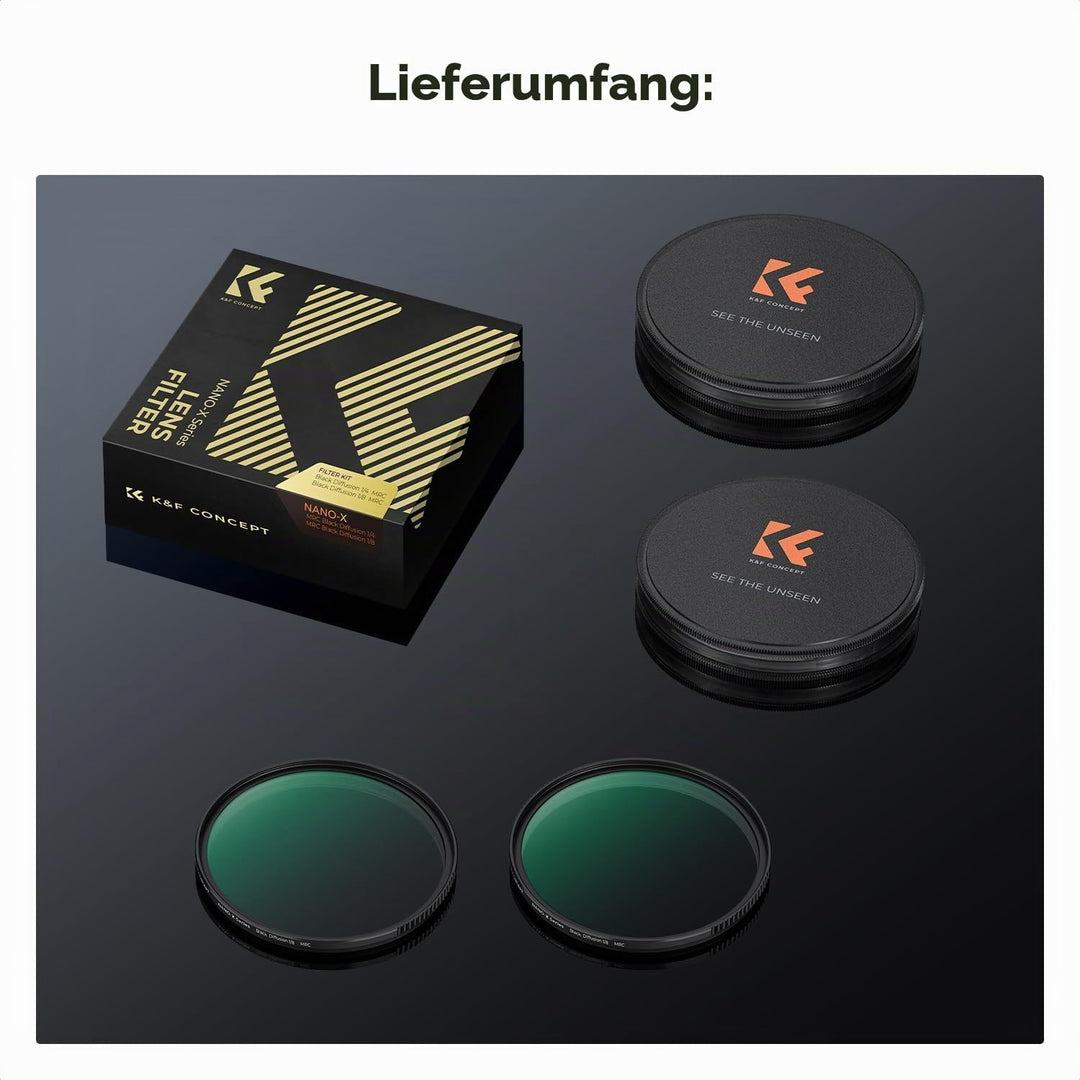K&amp;F Concept Nano-X Serie Black-Mist 1/4 Filter Filter &amp; Black-Mist 1/8 Filter，82mm Black Promist Fil