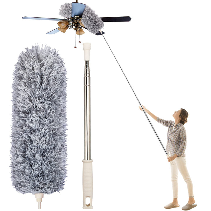 Staubwedel zum Reinigen von hohen Deckenventilatoren, Newliton Mikrofaser-Staubwedel mit 30&
