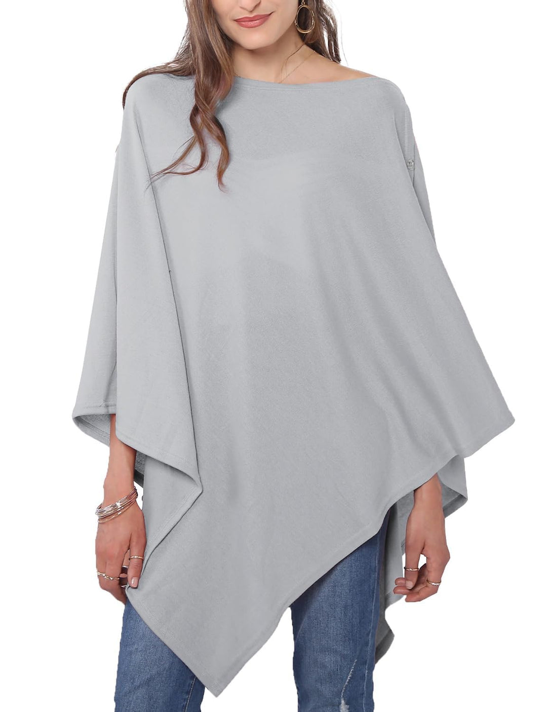 DiaryLook Kaschmir-Feeling gestrickter Poncho Damen Elegant, Langer Cape Damen Poncho für Frauen, we