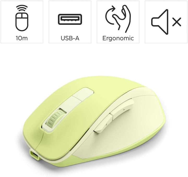 Hama Maus kabellos, wiederaufladbar (optische Funkmaus ohne Klickgeräusch, mit Akku, ergonomische Fo