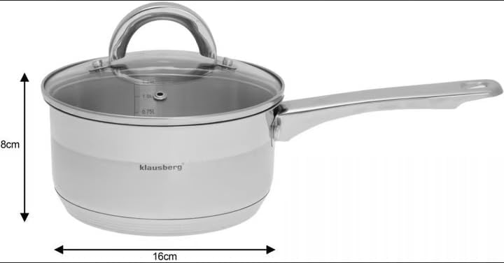 Kochtopf mit Deckel und Griff 0.5 Liter 12cm kb-7131 Edelstahl 0,5 Liter, 0,5 Liter