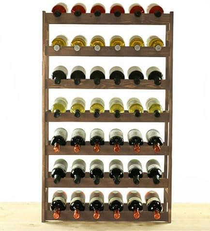 PROREGAL Weinregal PINOTWINE | HxBxT 102x63x25cm | 42 Flaschen | Massives Kiefernholz | Braun geölt