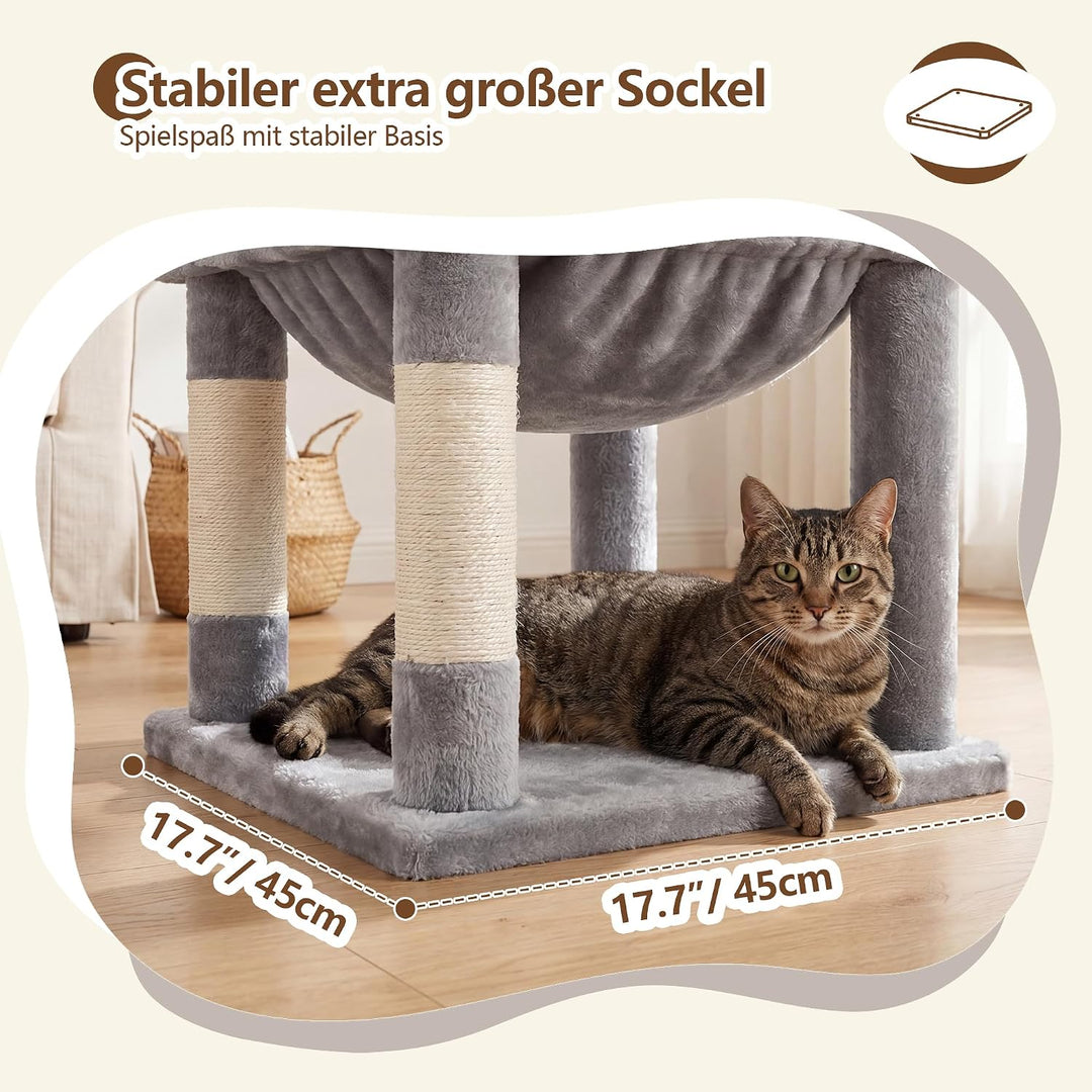 Heybly 135cm Eck Katzenbaum für Grosse Katzen, Natursisal-Kratzstämme, platzsparendes Eckdesign, fäc