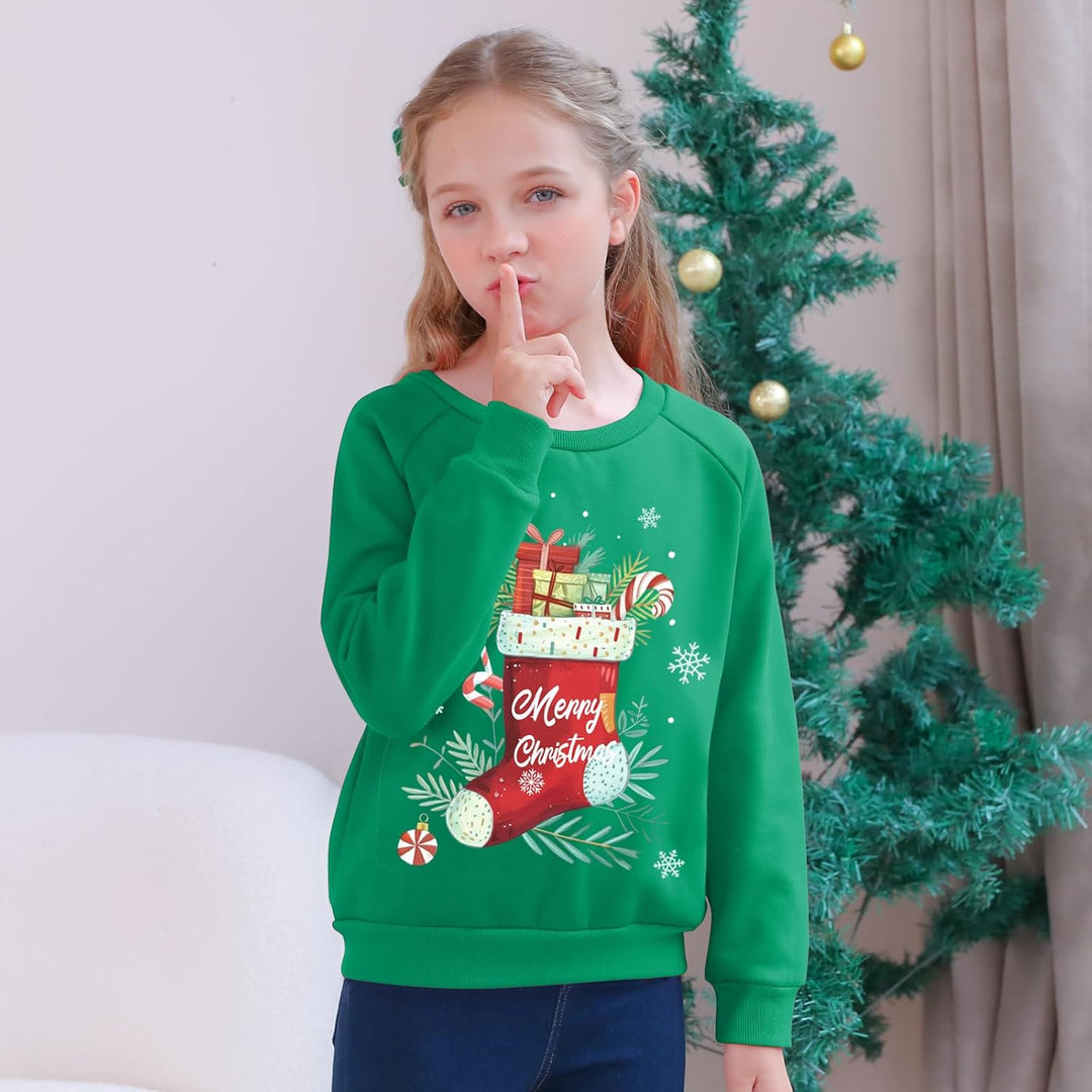 SFreeBo Kinder Weihnachts Sweatshirt Mädchen-Pullover Winter Langarm T-Shirt Oberteil Unisex Jungen