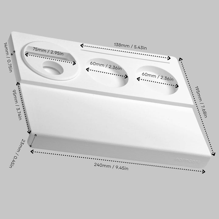 Normcore Corner Tamping Station V3 - Espresso White Tamping Mat - Silicone Coffee Tamper Mat Holder