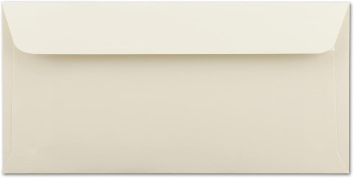 300x Briefumschläge DIN Lang - 11 x 22 cm - Haftklebung - Farbe: Creme - 90 Gramm pro m² - ohne Fens