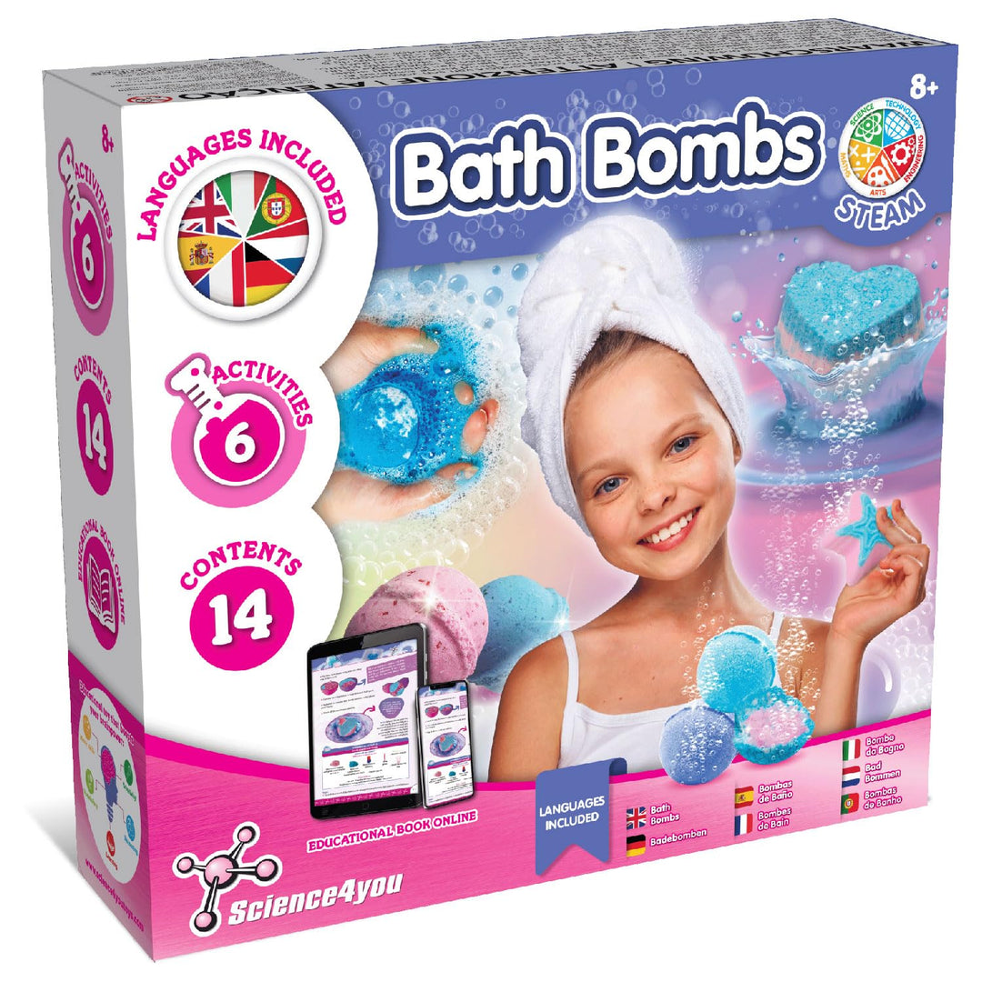 Science4you – Badebomben Selber Machen Set für Kinder ab 8 Jahren – Badekugeln Basteln Mädchen 6 7 8