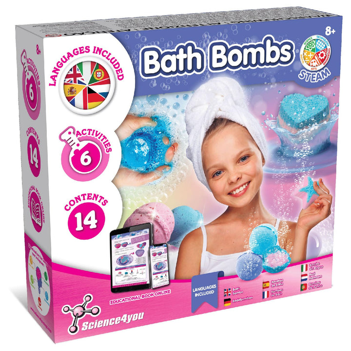 Science4you – Badebomben Selber Machen Set für Kinder ab 8 Jahren – Badekugeln Basteln Mädchen 6 7 8