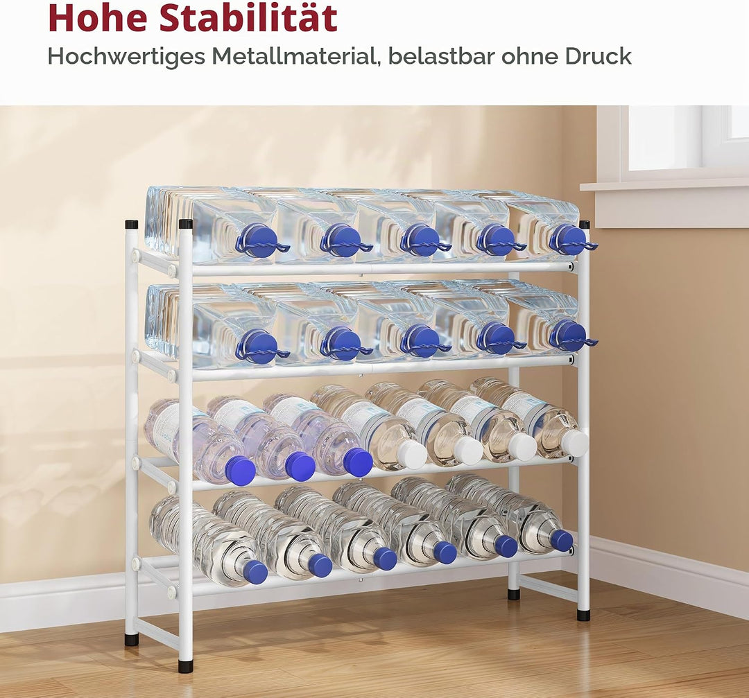 Tajsoon Schuhregal 4 Ebenen, 74–104 cm verstellbar &amp; stapelbar, für Eingang, Schrank, Garage, weiss