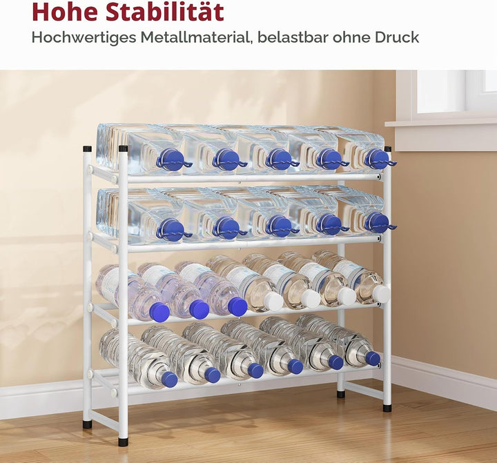 Tajsoon Schuhregal 4 Ebenen, 74–104 cm verstellbar &amp; stapelbar, für Eingang, Schrank, Garage, weiss