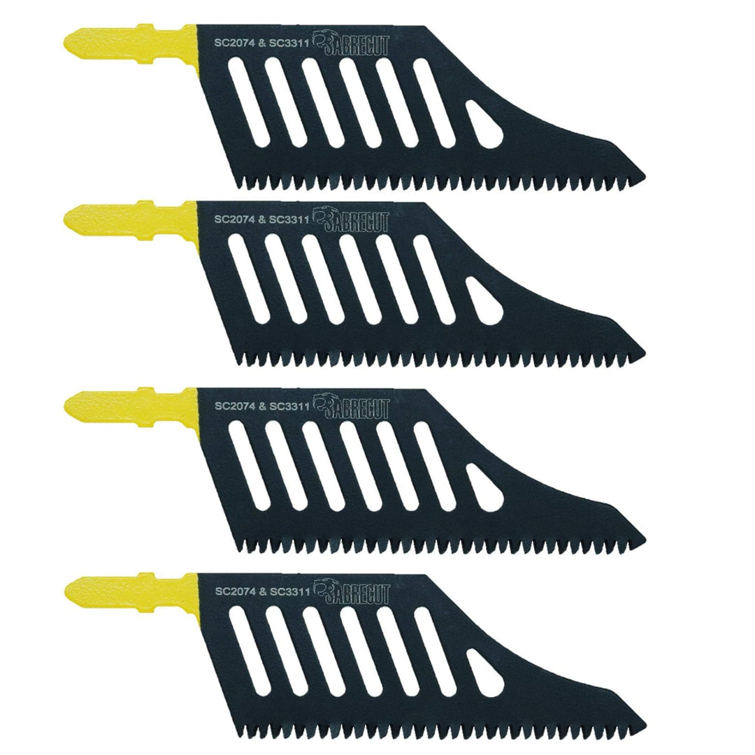 4 x SabreCut JSSC2074_4 T-Schaft HCS Wood Flush Cutting DT2074 Stichsägeblätter kompatibel mit Dewal