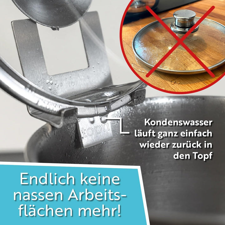 topfi® Topfdeckelhalter für Töpfe & Pfannen 2er Set | Der Küchenhelfer für eine freie & saubere Arbe