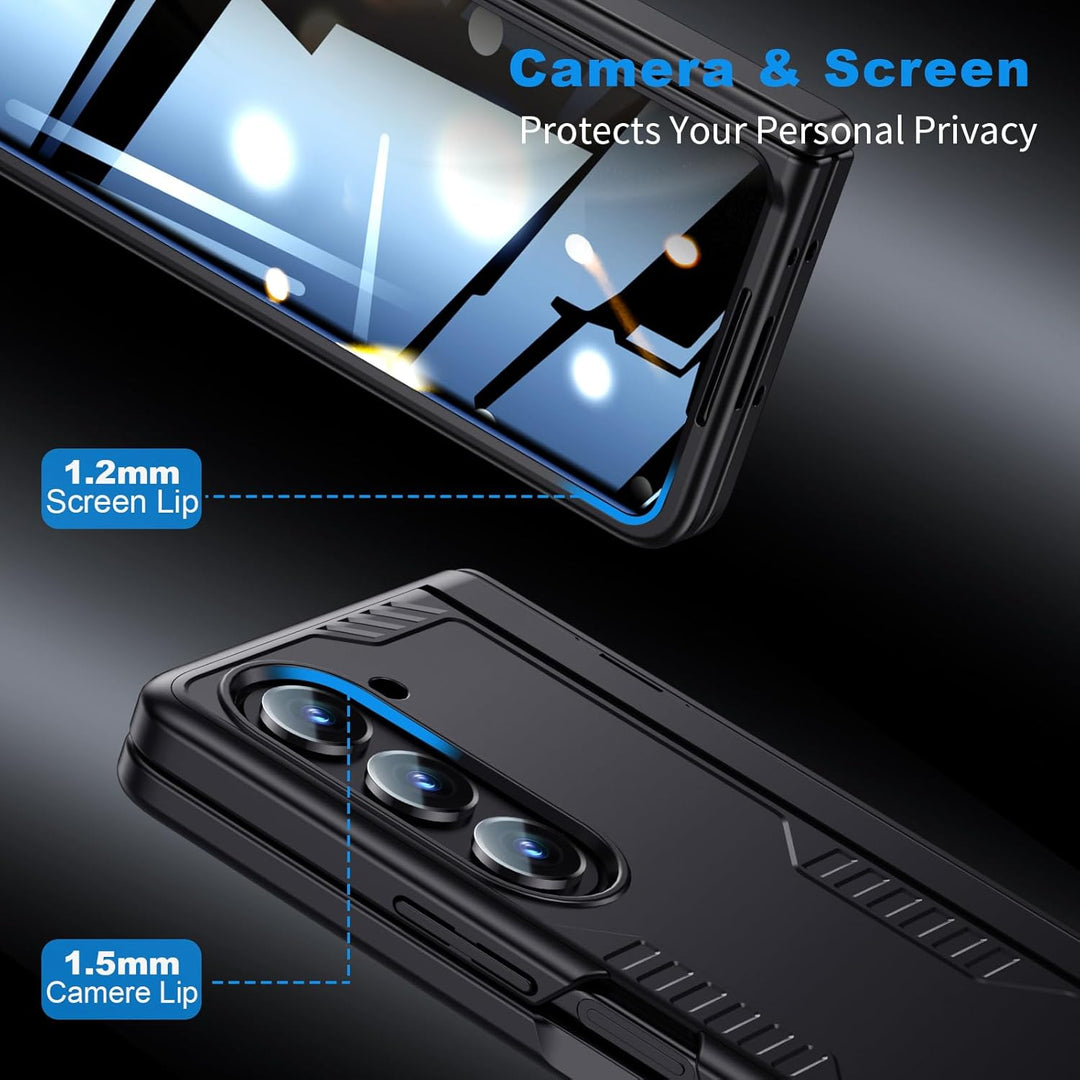 spoovcto for Samsung Galaxy Z Fold 5 Ständer Hülle mit Privatsphäre Bildschirmschutz & Scharnier Sch