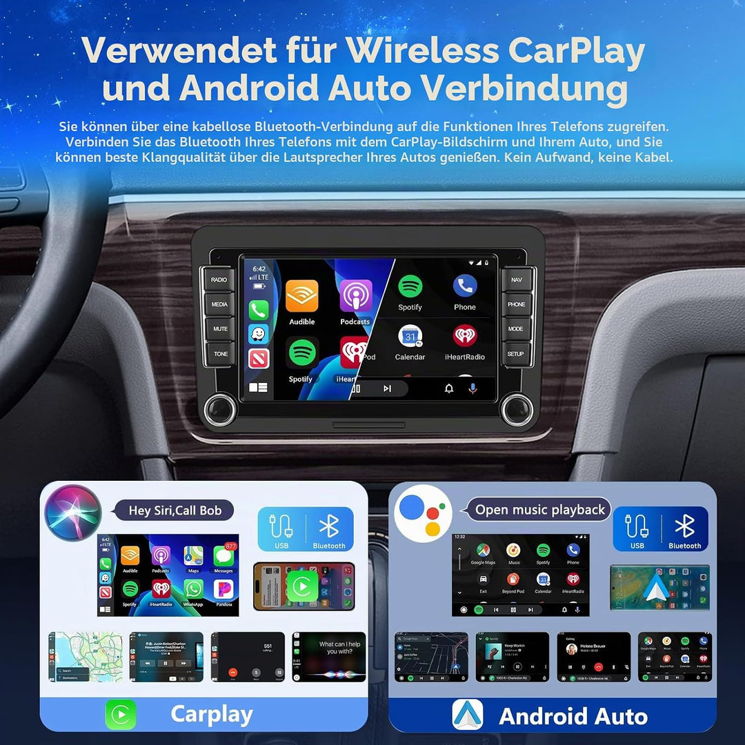 4GB+64GB Motorsi Autoradio für VW Seat/Skoda/Altea/Toledo/Leon/Altea XL mit Qualcomm Carplay/Android
