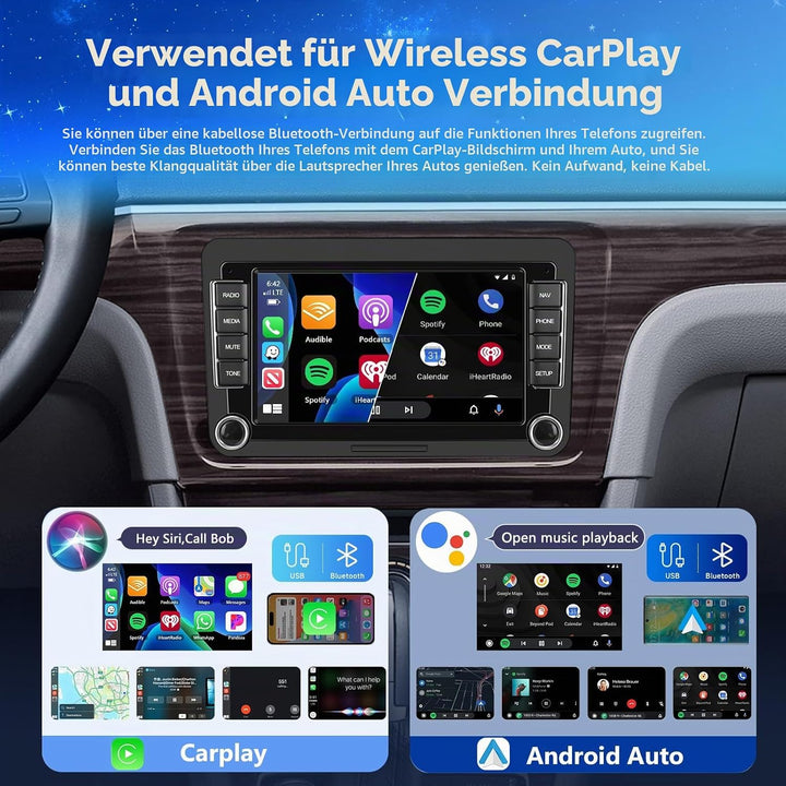 4GB+64GB Motorsi Autoradio für VW Seat/Skoda/Altea/Toledo/Leon/Altea XL mit Qualcomm Carplay/Android
