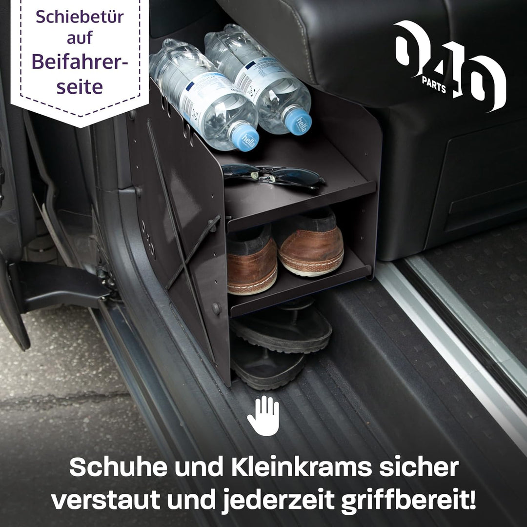 Schuhregal SCHWARZ BEIFAHRERSEITE Zubehör passend für VW T5 T6 T6.1 California Schuhorganizer Schuht